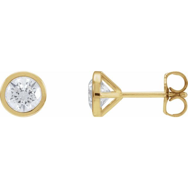 14K Yellow Or White Gold Round Si1-Si2, Gh Friction Back Bezel Polished Lab-Grown Diamond Cocktail-Style Earrings