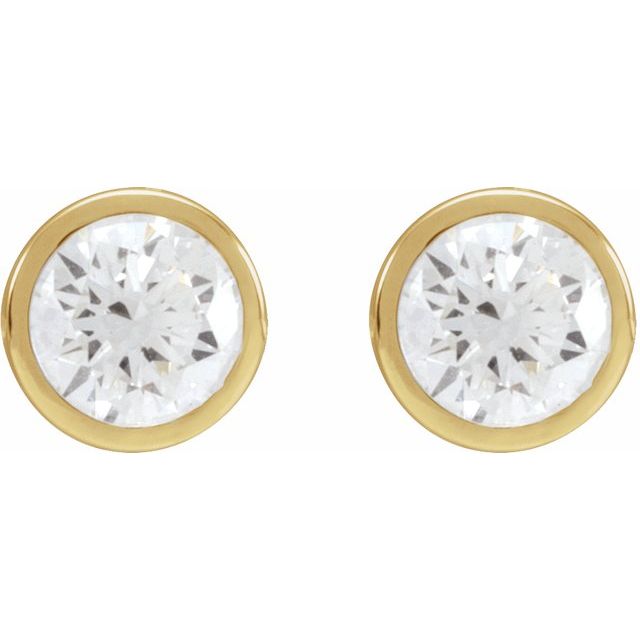 14K Yellow Or White Gold Round Si1-Si2, Gh Friction Back Bezel Polished Lab-Grown Diamond Cocktail-Style Earrings