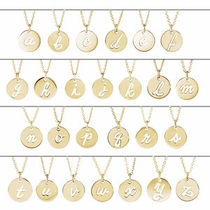 14K Yellow Gold Or Sterling Silver 12.52 X 10 Mm Polished Script Initial Pendant