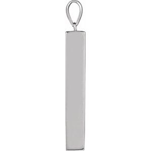 Sterling Silver 36.5 X 5 Mm Polished Rectangular Ash Holder Pendant