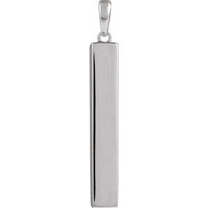 Sterling Silver 36.5 X 5 Mm Polished Rectangular Ash Holder Pendant