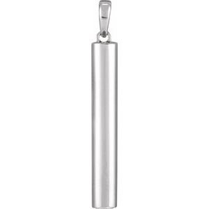 Sterling Silver 36.5 X 5 Mm Polished Cylinder Ash Holder Pendant