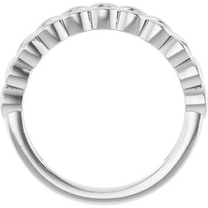 14K White Gold Round 6.5 Mm Vs, F+ :: 1 Ctw Polished 1 Ctw Lab-Grown Diamond Matching Band Size 7