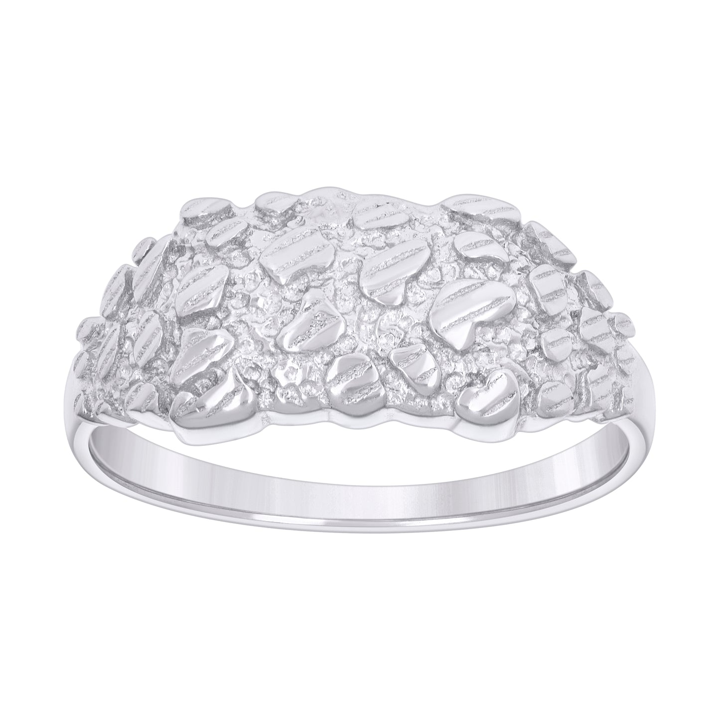 Sterling Silver Mens Nugget Fashion Bridal Anniversary Wedding Engagement Band Ring