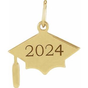14K Yellow Gold 14.98 X 12.02 Mm Polished Graduation Cap Pendant