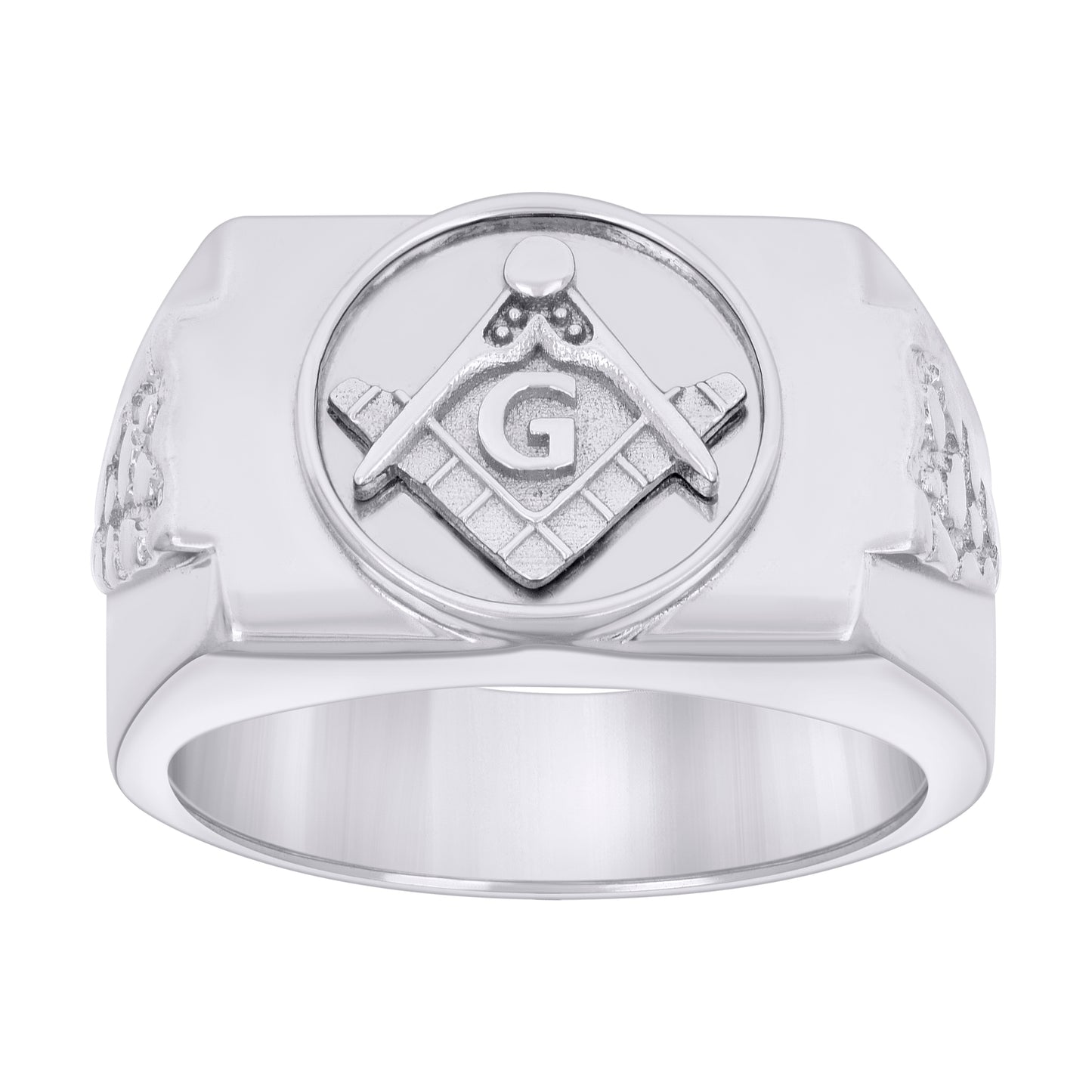 Sterling Silver Mens Masonic Symbol Fashion Bridal Anniversary Wedding Engagement Band Ring