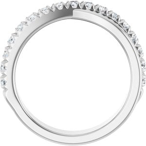14K White Gold Round 2 Mm Polished 1/2 Ctw Lab-Grown Diamond Anniversary Band Size 7