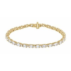 14K Yellow Gold Oval 4 X 3Mm G-H Si 5 1/2 Ctw Lab-Grown Diamond Line Bracelet, Length: 7 In