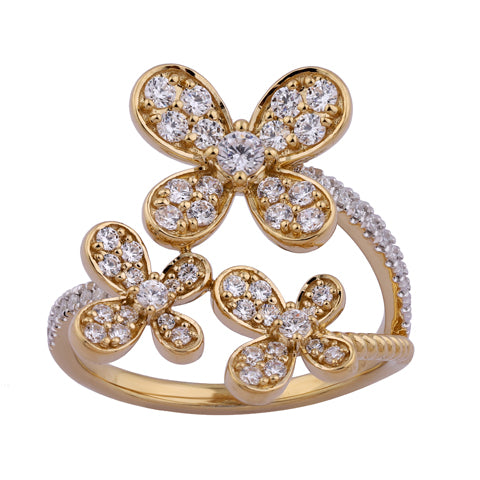 14K Two Tone Gold 0.73- 0.75 Cttw Diamond Ladies Ring