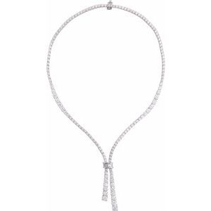 14K White Gold 4 X 2Mm G-H Si1-Si2 26 1/5 Ctw Lab-Grown Diamond Line Necklace, Length: 20 In