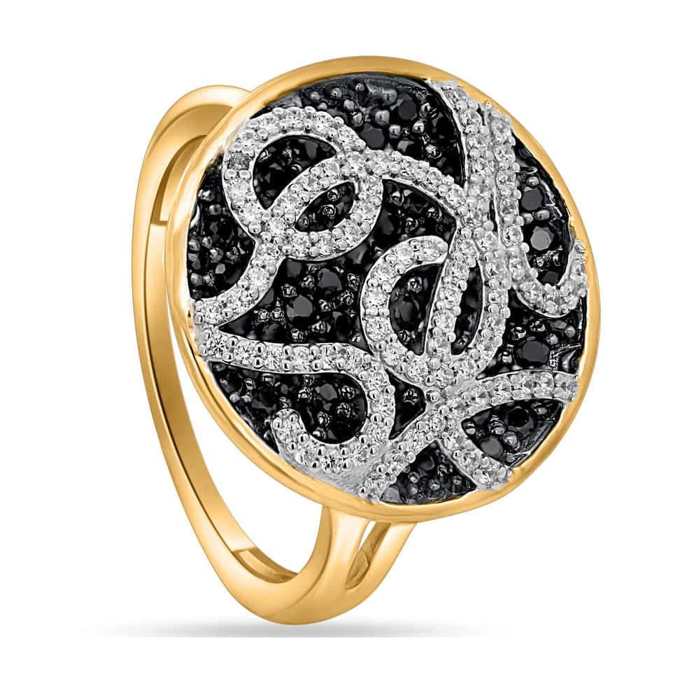 10K Yellow Or White Gold 1.53 Cttw Diamond Black Diamond Ladies Ring
