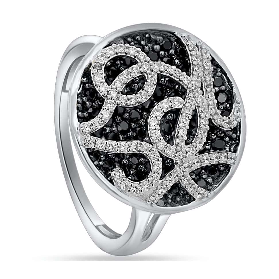 10K Yellow Or White Gold 1.53 Cttw Diamond Black Diamond Ladies Ring