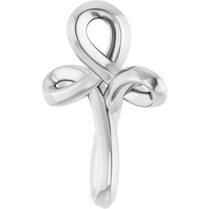 Sterling Silver 13.4 X 10.4 Mm Polished Freeform Cross Pendant