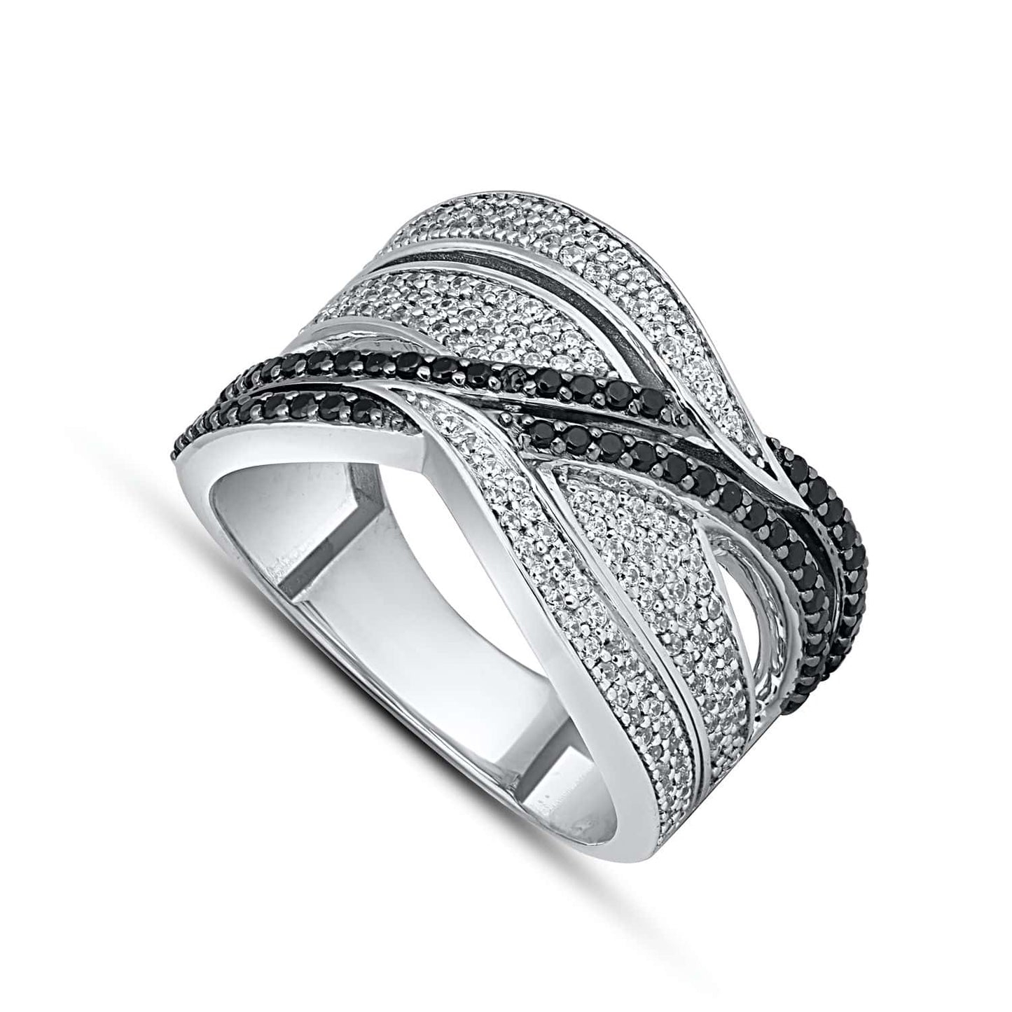 10K White Gold 0.73 Cttw Black Diamond Ladies Ring