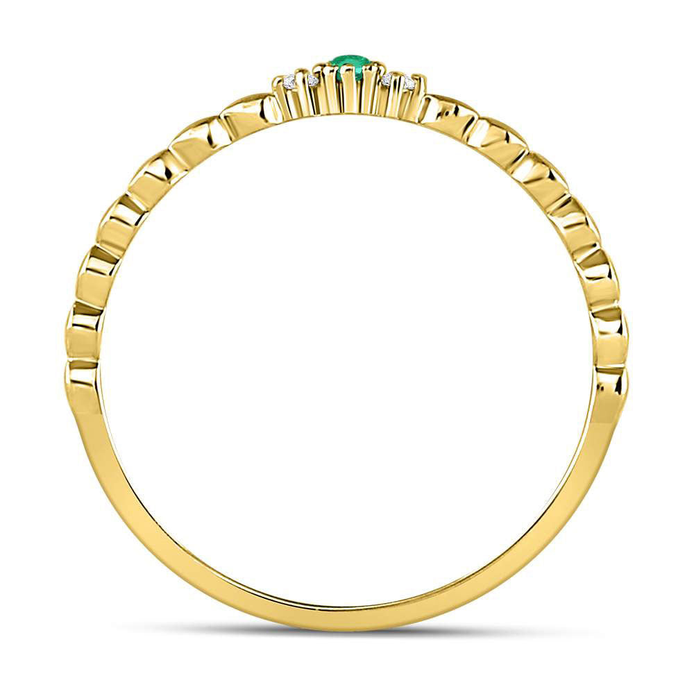 10K Rose Or Yellow Gold Womens Round Ruby Diamond Stackable Band Ring .03 Cttw, Womens Size: 5-10