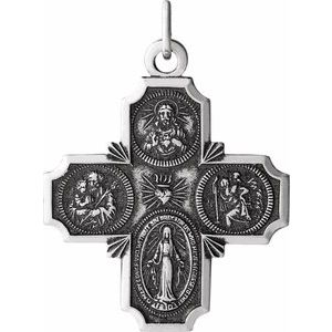 Sterling Silver 30 X 29 Mm Polished 4-Way Cross Medal