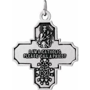 Sterling Silver 30 X 29 Mm Polished 4-Way Cross Medal