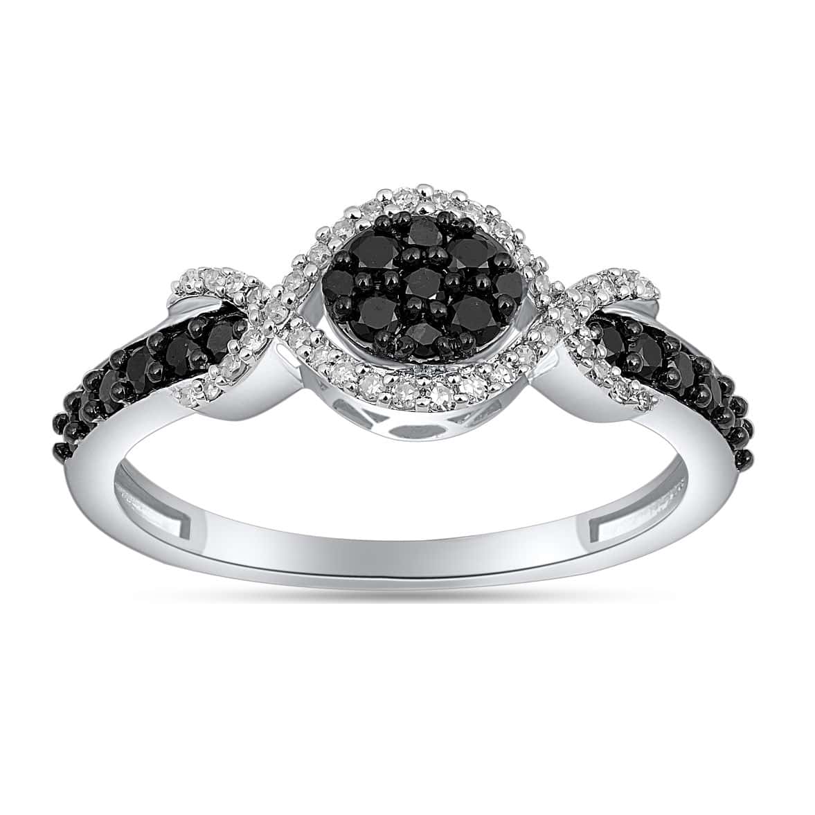 10K Yellow Or White Gold 0.43-0.44 Cttw Black Diamond Ladies Ring