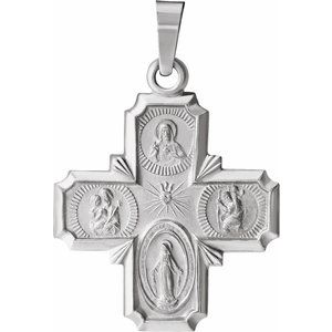 Sterling Silver 18 X 18 Mm Polished 4-Way Cross Medal