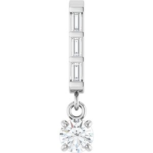 14K White Gold Round 3.5Mm G-H Si2-Si3 1/5 Ctw Natural Diamond Pendant