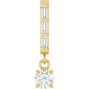 14K Yellow Gold Round 3.5Mm G-H Si2-Si3 1/5 Ctw Natural Diamond Pendant