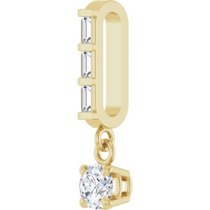 14K Yellow Gold Round 3.5Mm G-H Si2-Si3 1/5 Ctw Natural Diamond Pendant
