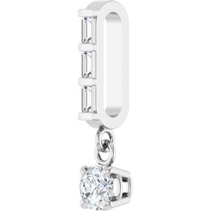 14K White Gold Round 3.5Mm G-H Si2-Si3 1/5 Ctw Natural Diamond Pendant