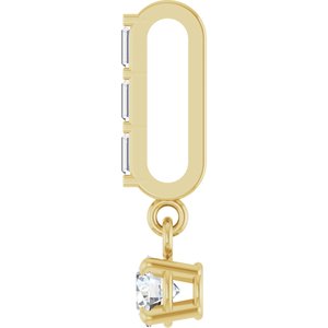 14K Yellow Gold Round 3.5Mm G-H Si2-Si3 1/5 Ctw Natural Diamond Pendant