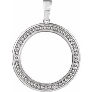 Sterling Silver Coin Frame Bezel Pendant Mounting for 21.1x2 mm Mounting