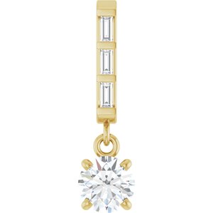 14K Yellow Gold Round 4.5Mm G-H Si2-Si3 3/8 Ctw Natural Diamond Pendant