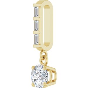 14K Yellow Gold Round 4.5Mm G-H Si2-Si3 3/8 Ctw Natural Diamond Pendant