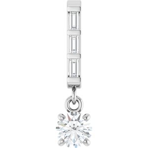 14K White Gold Round 4Mm G-H Si2-Si3 1/4 Ctw Natural Diamond Pendant