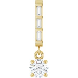 14K Yellow Gold Round 4Mm G-H Si2-Si3 1/4 Ctw Natural Diamond Pendant