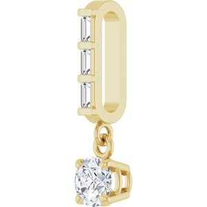 14K Yellow Gold Round 4Mm G-H Si2-Si3 1/4 Ctw Natural Diamond Pendant