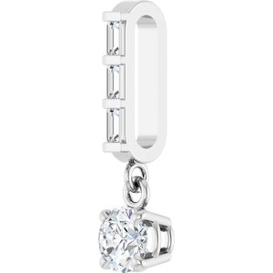 14K White Gold Round 4Mm G-H Si2-Si3 1/4 Ctw Natural Diamond Pendant