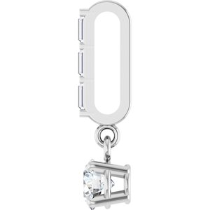 14K White Gold Round 4Mm G-H Si2-Si3 1/4 Ctw Natural Diamond Pendant