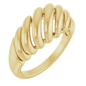 14K Yellow Gold 8 Mm Polished Dome Ring Size 7