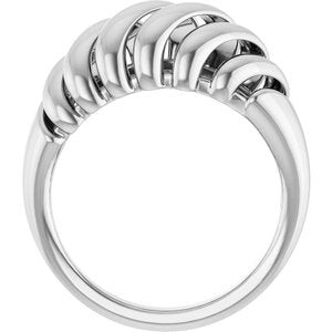 14K White Gold 8 Mm Polished Dome Ring Size 7