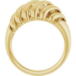 14K Yellow Gold 8 Mm Polished Dome Ring Size 7