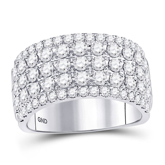 10K White Or Yellow Gold Womens Round Diamond Band Ring , Womens Size: 5-10