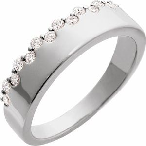 14K White Gold Natural Diamond Round 1.7 Mm Polished 1/3 Ctw Natural Diamond Ring Size 7