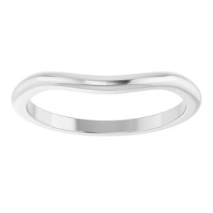14K White Gold Oval 8 X 6 Mm Polished Matching Band Size 7