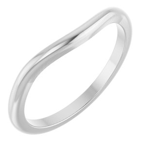 14K White Gold Oval 8 X 6 Mm Polished Matching Band Size 7