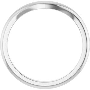 14K White Gold Oval 8 X 6 Mm Polished Matching Band Size 7