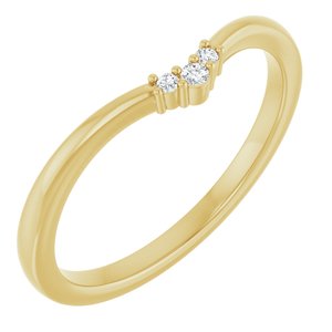 14K Yellow Gold Round 6.5 Mm Si2-Si3, G-H :: 0.03 Ctw Polished .03 Ctw Natural Diamond Matching Band Size 7