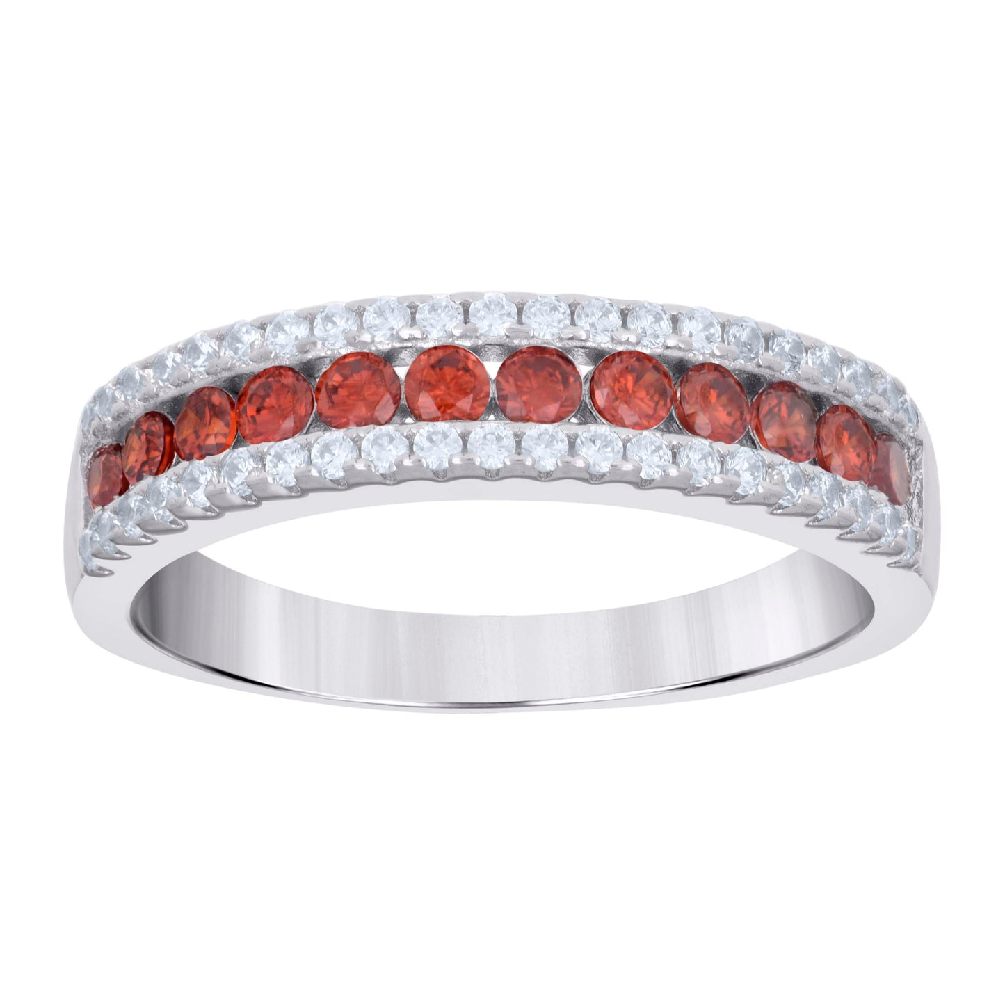 Sterling Silver Women's Cubic-Zirconia Fashion Bridal Anniversary Wedding Engagement Band Ring
