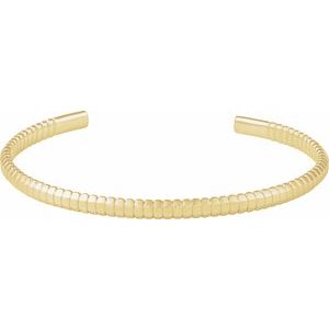 14K Yellow Gold  Bangle Bracelet, Length: 7 In