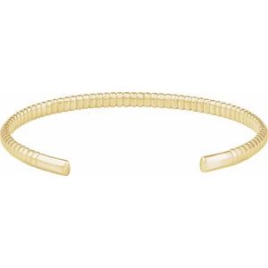 14K Yellow Gold  Bangle Bracelet, Length: 7 In