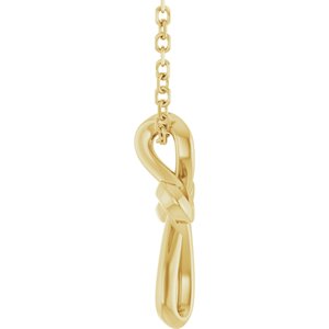 14K Yellow Gold 13.4 X 10.4 Mm 16-18 In Polished Freeform Cross Necklace