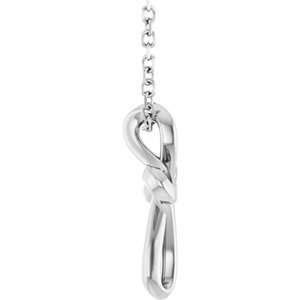 14K White Gold 13.4 X 10.4 Mm 16-18 In Polished Freeform Cross Necklace